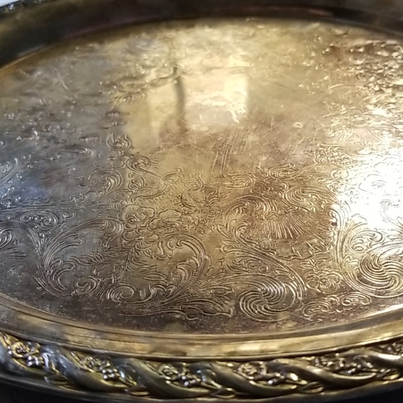 Antique PEWTER Serving Decor/ Platter - Picture 4 of 5